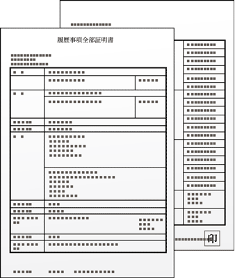 履歴事項全部証明書のイメージ画像