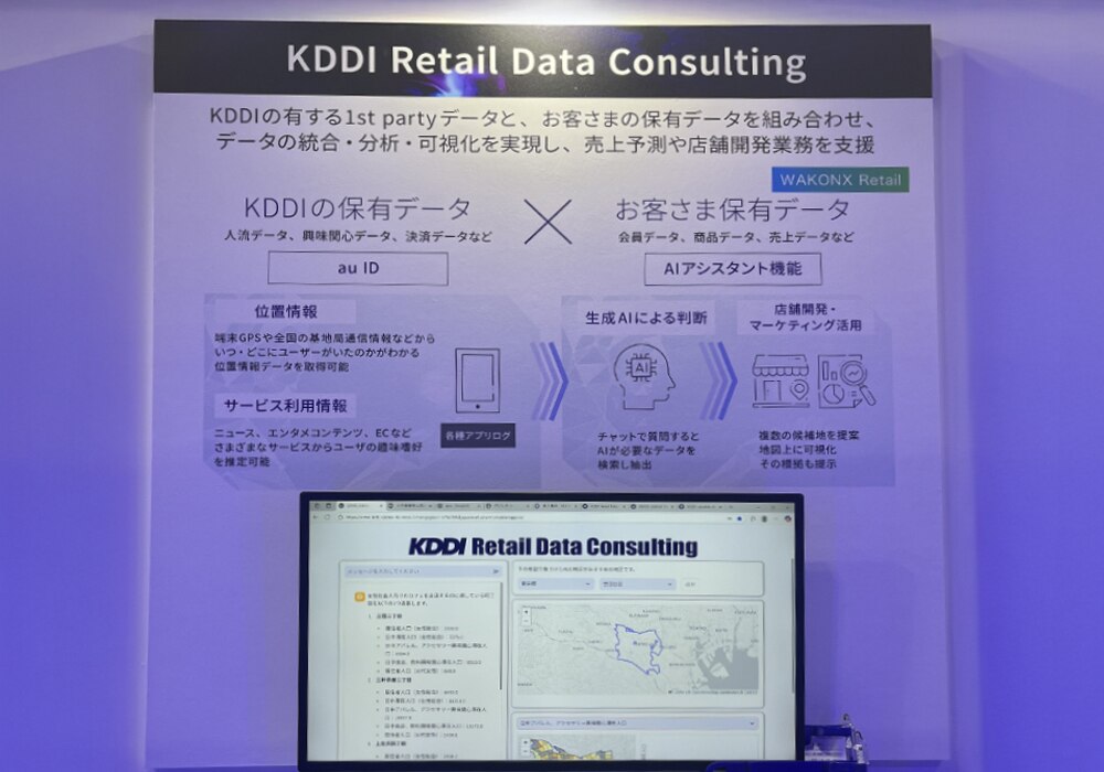 「KDDI Retail Data Consulting」の実演デモの様子。