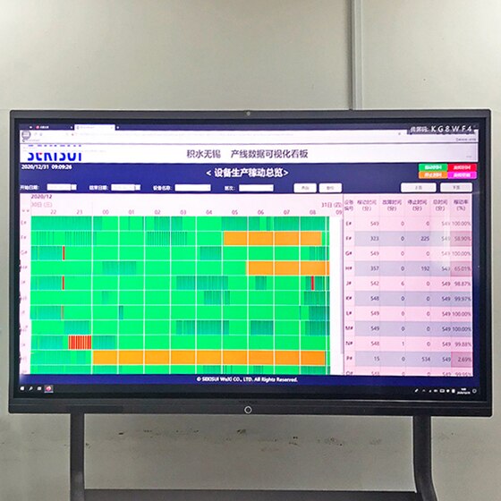 設備の稼働状態をモニターで確認できる