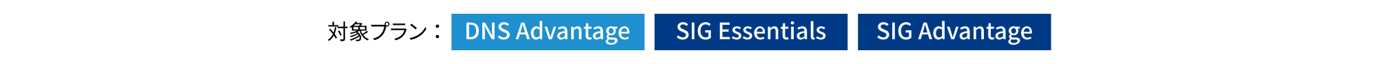 対象プラン:DNS Advantage、SIG Security、SIG Advantage
