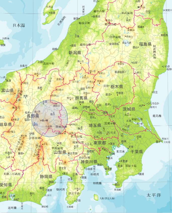 日本地図を用いた利用制限エリアを示すイメージ図