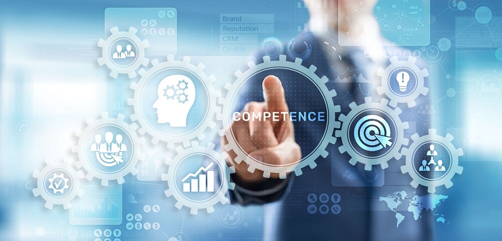 Competence Skill Personal development Business concept on virtual screen. Competence Skill Personal development Business concept on virtual screen